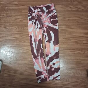 Justice Pink Pants For Girls and Brown Tie-Dye Leggings
